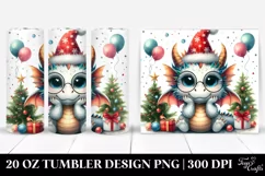 Goofy Dragon with Christmas Decor, Transparent 20 Oz Tumbler Product Image 1