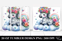 Vibrant Zebra with Flower Crown | 20 oz Tumbler Product Image 1