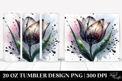 Shiny Metallic Watercolor Tulip Tumbler Design Product Image 1
