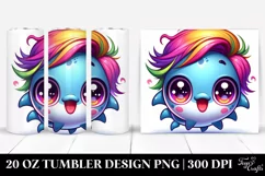 Colorful Cartoon Baby Dolphin Tumbler Product Image 1