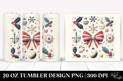 Simple Christmas Bow Design, Transparent 20 Oz Tumbler Product Image 1