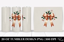 Simple Christmas Bow Design, Transparent 20 Oz Tumbler Product Image 1