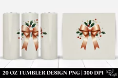 Simple Christmas Bow Design, Transparent 20 Oz Tumbler Product Image 1