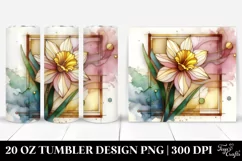 Stained Daffodil in Pastel Watercolor, Transparent 20 Oz Product Image 1