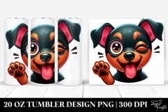 Colorful Cartoon Doberman Pinscher Tumbler Product Image 1
