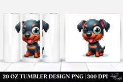 Colorful Cartoon Doberman Pinscher Tumbler Product Image 1