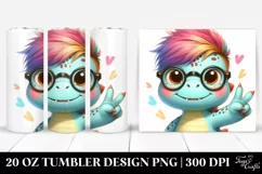 Cute Baby Dinosaur with es 20 Oz Tumbler Product Image 1