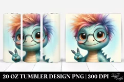 Cute Baby Dinosaur with es 20 Oz Tumbler Product Image 1