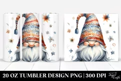 Washed Watercolor Boho Smiling Gnome | 20 oz Tumbler Product Image 1