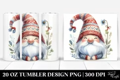 Washed Watercolor Boho Smiling Gnome | 20 oz Tumbler Product Image 1