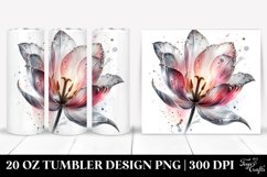 Shiny Metallic Watercolor Tulip Tumbler Design Product Image 1