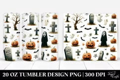 Funny Graveyard Halloween Clipart 20 Oz Tumbler Product Image 1