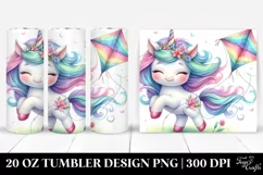 Unicorn Kite Dancing | 20 Oz Tumbler Product Image 1