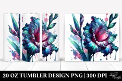 Glossy Watercolor Gladiolus Tumbler Design Product Image 1