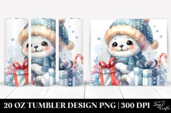 Cute Baby Seal with Present, Transparent 20 Oz Tumbler Product Image 1