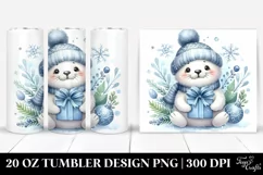 Cute Baby Seal with Present 20 Oz Tumbler Product Image 1