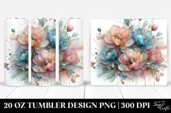 Shiny Pastel Peonies in Watercolor, Transparent 20 Oz Product Image 1