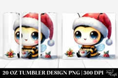 Expressive Santa Hat Bee Watercolor 20 Oz Tumbler Product Image 1