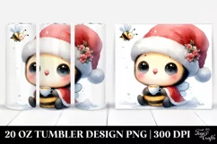 Expressive Santa Hat Bee Watercolor 20 Oz Tumbler Product Image 1