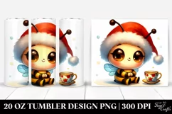 Baby Bee with Santa Hat and Tea Cup 20 Oz Tumbler Product Image 1