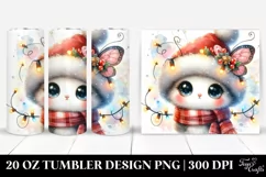 Cute Baby Butterfly with Santa Hat, Transparent 20 Oz Product Image 1