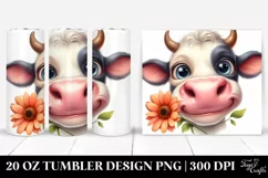 Funny Cow Portrait | 20 Oz Tumbler Product Image 1