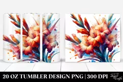 Glossy Watercolor Gladiolus Tumbler Design Product Image 1