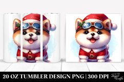 Expressive Akita with Santa Hat 20 Oz Tumbler Product Image 1