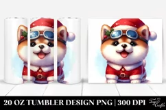 Expressive Akita with Santa Hat 20 Oz Tumbler Product Image 1