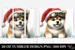 Expressive Akita with Sky Googles, Transparent 20 Oz Tumbler Product Image 1