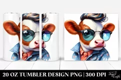Cute Baby Cow Drawing | 20 oz Tumbler Product Image 1