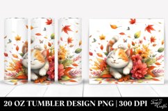 Colorful Watercolor Cute Cat Tumbling | 20 oz Tumbler Product Image 1