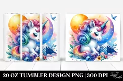 Baby Unicorn Mountain. 20 Oz Tumbler Design Product Image 1