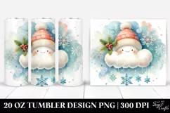 Cute Cloud Snowflakes Watercolor | 20 oz Tumbler Product Image 1