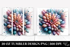 Abstract Vibrant Pastel Glossy Chrysanthemum Metallic Product Image 1