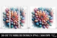 Abstract Vibrant Pastel Glossy Chrysanthemum Metallic Product Image 1