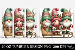 Watercolor Christmas Gnomes, Transparent 20 Oz Tumbler Product Image 1