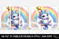 Cute Baby Unicorn Swinging from a Rainbow Product Image 1