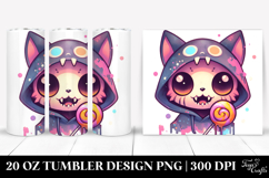 Spooky Cat with Lollipop.20 Oz Tumbler Product Image 1