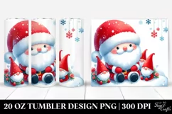 Cute Santa with Gnomes on Cloud | 20 oz Tumbler Product Image 1