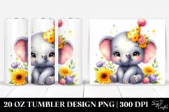 Cute Baby Elephant Tumbler Product Image 1