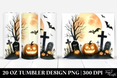 Funny Graveyard Halloween Clipart 20 Oz Tumbler Product Image 1