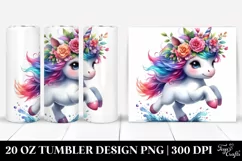 Vibrant Baby Unicorn Running Clipart Product Image 1