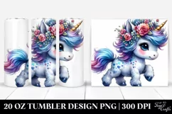 Vibrant Baby Unicorn Running Clipart Product Image 1