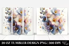 Shiny Pastel Delphinium in Watercolor, Transparent 20 Oz Product Image 1