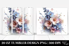 Glossy Delphinium Watercolor Clipart Product Image 1