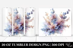 Shiny Pastel Delphinium in Watercolor, Transparent 20 Oz Product Image 1