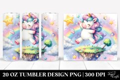 Watercolor Baby Unicorn Dancing | 20 Oz Tumbler Product Image 1