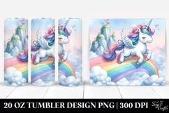 Watercolor Unicorn Rainbow Swing | 20 Oz Tumbler Product Image 1
