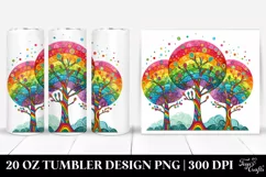 Colorful Whimsical Rainbow Trees | 20 Oz Tumbler Product Image 1